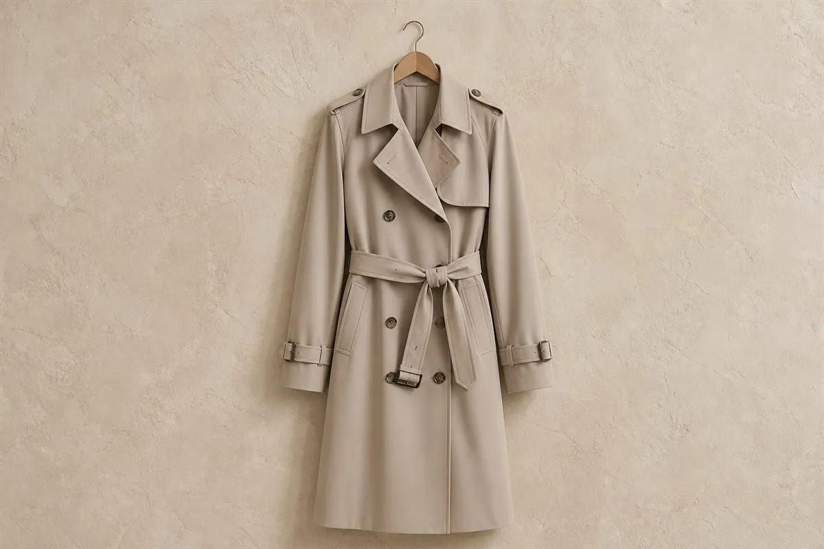 Trench Mi-Long en Gabardine Fluide — Serie 05